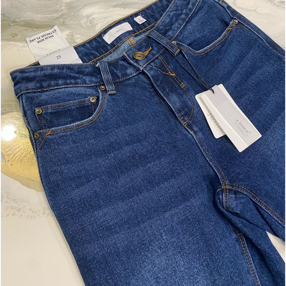 High waisted wide bootcut jeans